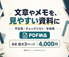 文章やメモを見やすい資料・予定表に整えます イメージ1