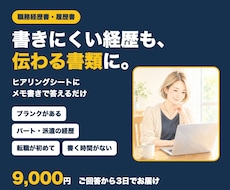 職務経歴書・履歴書を、ヒアリングから作成します イメージ1