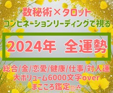 2024年の全運勢！数秘術×タロットで丁寧に視ます 総合/金/恋愛/健康/仕事/対人運、大ボリューム6000文字