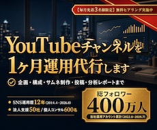 YouTubeチャンネルを1ヶ月運用代行します 企画・構成・サムネまで任せて撮影に集中できます