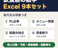 飲食店の数字エクセル9本｜FL比率と原価を出せます イメージ1
