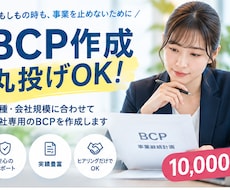 丸投げOK!!御社専用の事業継続計画BCP作成ます 何を書けばいいかわからない方へ業種・会社規模に合わせて作成