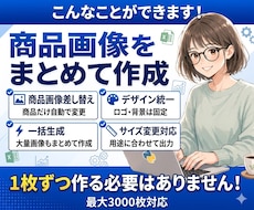 商品画像をまとめて作成！作業時間を削減します 独自ツールで高速かつ統一デザイン生成