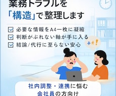 業務トラブルを構造を整理｜A4一枚・判断軸つきます イメージ1