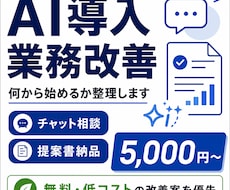 AI導入・業務改善の相談に乗ります 課題整理から提案書作成まで対応