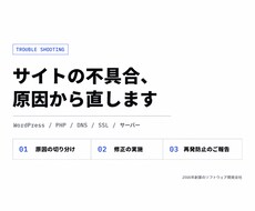 サイトやシステムの不具合を調査して直します イメージ1