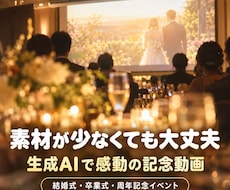 写真だけでOK！結婚式・記念イベント動画を作ります 写真が数枚でも、素材ゼロでも、生成AIで動きのある感動動画に