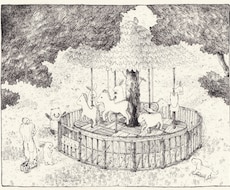 絵本作家が描くペン画イラスト30×30cm作ります イメージ1