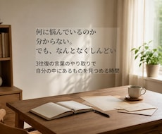 頭の中のモヤモヤを一緒に言葉にします 何に悩んでいるのか分からない。でも、なんとなくしんどい。