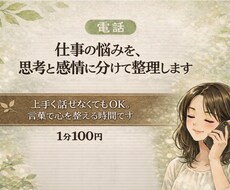 仕事の悩みを、感情と思考に分けて整理しまます イメージ1