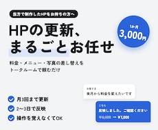 作成したホームページの更新を1か月お手伝いします イメージ1