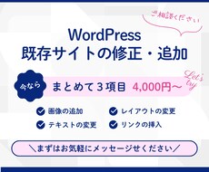 WordPressの簡単な修正、追加作業を行います イメージ1