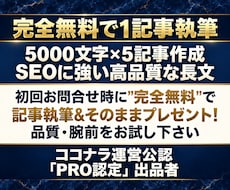 5000文字×5記事！SEOに強い記事を作成します イメージ1