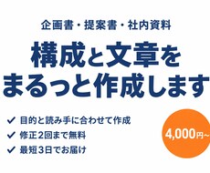 企画書・ビジネス資料の構成と文章を作成しますます イメージ1