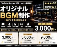YouTube・配信用BGM制作しますます 商用利用・著作権譲渡込みで制作します