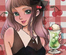 レトロおしゃれなガールズイラスト制作致します イメージ1