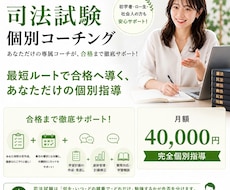 司法試験の個別指導によるコーチングをします 先着３名様のみ　出品記念セール！　40000円→25000円