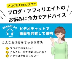 ブログやアフィリエイト記事のお悩みを解決します 【初心者の方向き】ビデオチャットでブログの改善点をアドバイス