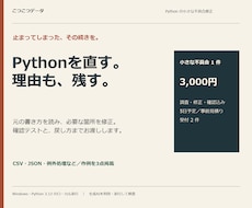 Pythonの小さな不具合を修正します 原因を確かめ、修正コードとテスト・説明をお渡し