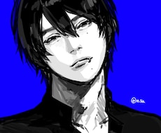 映える男性モノクロイラスト描きます イメージ1