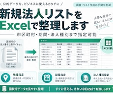 新規法人リストをExcelで整理します イメージ1
