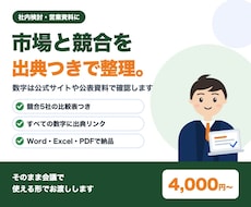 市場・競合を調べて出典つきでまとめます イメージ1