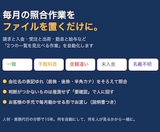請求と入金の突き合わせを自動化します イメージ1