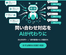 問い合わせ対応をAIチャットボットで自動化します 要件整理から対応｜まずは無料の見積り相談からどうぞ