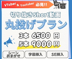 気軽に相談‼️お任せ安心！short動画作成します VTuberさん必見！シーンお任せで簡単発注！最短1日納期！