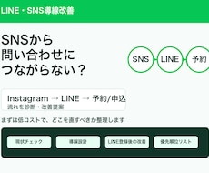 SNSとLINEの導線改善をします SNSから予約・申込につながる流れを整理