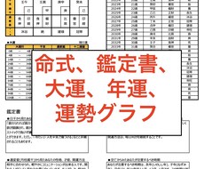 四柱推命で命式や鑑定書、運勢グラフをお出しします イメージ1
