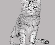 猫ちゃんわんちゃんの似顔絵を線画で描きます 写真をもとにきれいな線やスケッチ風で描きます。犬猫以外も可