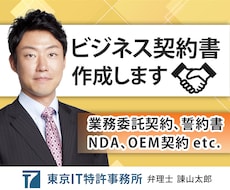 各種ビジネス契約書を、ベテラン弁理士が作成します 著作権、委託開発、データ・ノウハウの保護、共同開発などの契約
