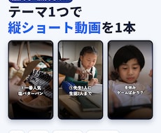 撮影なしOK！テーマ1つで字幕つき縦動画作ります イメージ1