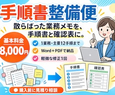 業務メモを手順書と確認表に整えます イメージ1