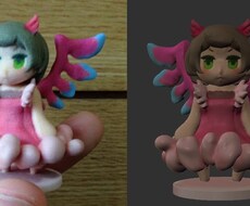 お試し　あなたのキャラクターを３D化します ３D出力が利用できる形式のデータを作ります。※デフォルメのみ