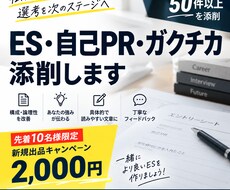 ES・自己PR・ガクチカを添削します イメージ1