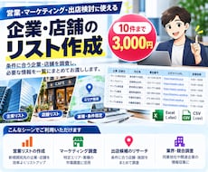 企業・店舗情報を調査してリスト化します イメージ1