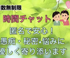 匿名で安心！愚痴・秘密を1時間チャットで聞きます イメージ1