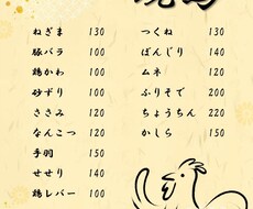 シンプルなメニュー表・ポップを作成致します イメージ1