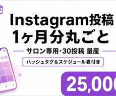 サロン専用Instagram1ヶ月分作成します イメージ1