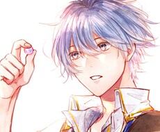 SNS等で使えるアイコンイラストを作成いたします 透明感あふれる綺麗なイラストをお届けいたします、②の作風です