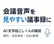 AI×人の確認で会議音声を議事録にします イメージ1