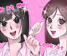 目をひいちゃう可愛い女の子のイラスト描きます イメージ1