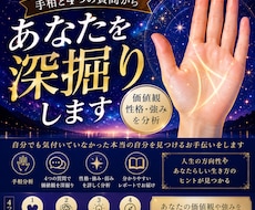 手相と4つの質問から本当の自分を分析します 手相と4つの質問から価値観や強みを分析します
