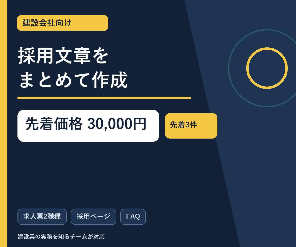 建設会社の採用文章を求人票から一式作成します イメージ1
