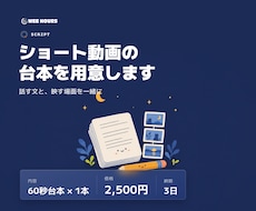 60秒ショート動画の台本を1本作ります イメージ1