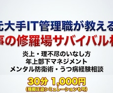 元大手IT管理職の修羅場サバイバル相談します イメージ1