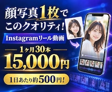 顔写真1枚から毎日配信用リール動画を作ります イメージ1
