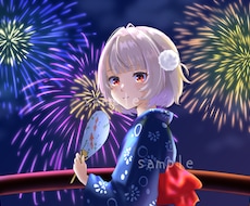 歌ってみた・配信・SNS用のイラストを制作します やわらかな光や透明感、表情や空気感を大切に